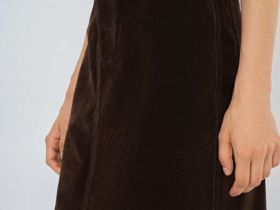 Джинсовая юбка с бархатным напылением, Коричневый