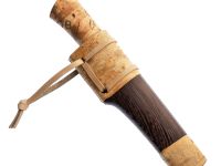 Нож Ханты-Манси в деревянных ножнах, сталь Х12МФ, берёзовый кап, венге-береста