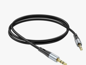 Кабель Hoco UPA22 AUX Audio cable (3.5mm) на (3.5mm) 100см силиконовый (черный)