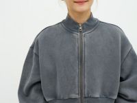 Бомбер для девочек, Серый