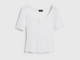 Футболка с вырезом "хенли", Белый