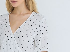 Платье на запах из креповой вискозы, Белый