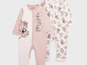 Комбинезон детский трикотажный для девочек, 2 шт в комплекте