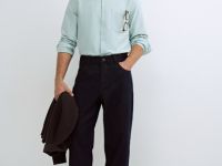 Рубашка из ткани оксфорд, Зеленый