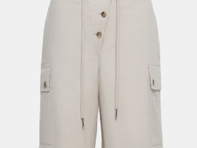 Шорты из тенселя с накладными карманами