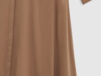 Платье в рубчик с отложным воротником