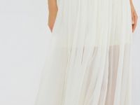 Юбка из шифона, Бежевый