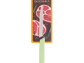 Нож кухонный для стейка Okroshka Salad 12 см, сталь 5cr15mov, рукоять пластик, зеленый