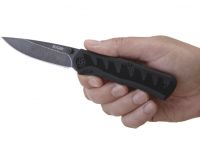 Полуавтоматический складной нож Ruger® Knives Crack-Shot™ Compact, Ken Steigerwalt Design, лезвие Blackwashed Plain 8Cr13MOV, рукоять термопластик/резина