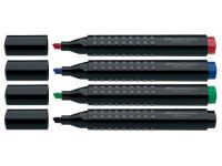 Маркер перманентный Faber-Castell "GRIP 1503" с клиновидным наконечником, красный