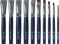 Кисть синтетика №18 овальная Альбатрос "Байкал" длинная ручка