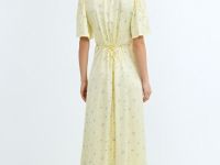 Платье миди с принтом, Желтый