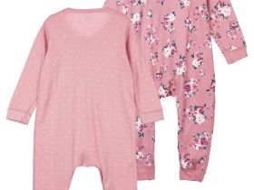 Комбинезон детский трикотажный для девочек, 2 шт в комплекте