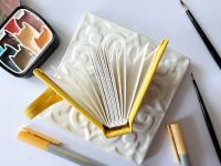 Скетчбук для акварели Inkberry 5х5 см 30 л 230 г 50% хлопка, оранжевый