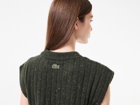 Женское обтягивающее шерстяное платье Lacoste