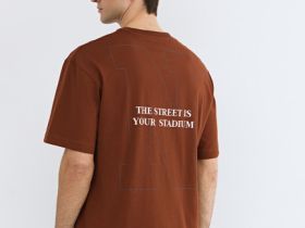 Футболка из хлопка с принтом, Оранжевый