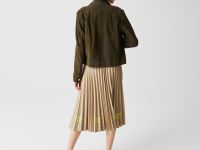 Женская куртка Lacoste из кожи на пуговицах