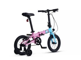 Детский велосипед Maxiscoo S007 Pro 14, год 2024, цвет Розовый-Синий