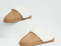 Домашние тапочки с искусственным мехом, Бежевый