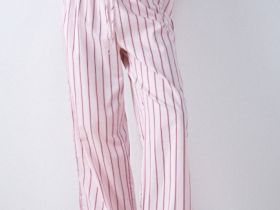 Брюки пижамные из хлопка в полоску, Розовый