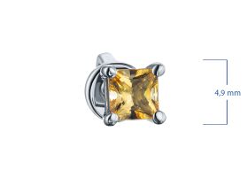 Пусеты из серебра с цитринами э0620пс03220410