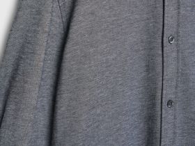 Рубашка с воротником мао, Серый