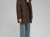 Удлиненный пуховик с натуральным пухом