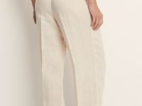 Брюки изо льна широкого силуэта