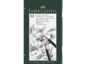 Набор карандашей чернографитных Faber-castell "CASTELL-9000" 12 шт (8B-2H) в металл коробке