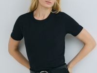 Базовая футболка из плотного хлопка, Черный