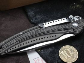 Складной нож CRKT Ripple Grey Combo, сталь Acuto 440, рукоять нержавеющая сталь 420J2