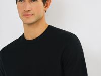 Вязаная футболка из пряжи, Черный