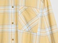 Рубашка в клетку из хлопка, Желтый
