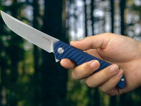 Нож складной Ruike P122-ME, сталь 14C28N, рукоять микарта, синий