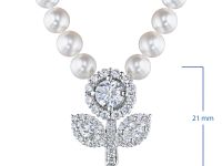 Колье из белого золота с бриллиантами и жемчугом культивированным э0952кл07210403