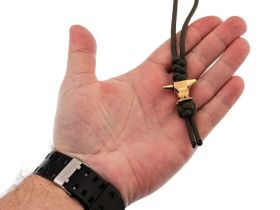 Темляк малый с бусиной "Наковальня", зеленый