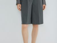 Классические шорты со складками, Серый