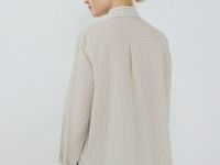 Базовая рубашка в полоску, Зеленый