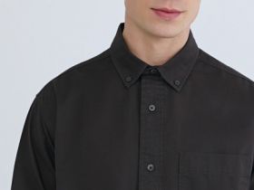 Рубашка из твила с карманом, Коричневый