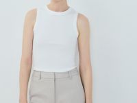 Базовая майка в рубчик, Белый