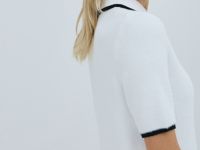 Джемпер-поло с коротким рукавом, Белый
