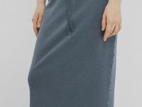 Прямая юбка с эффектом стирки, Серый
