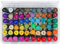 Набор двусторонних маркеров для скетчинга Гамма "Студия" 60 цв., основные цвета, пулевид./клиновид.