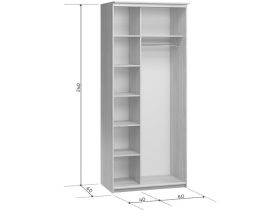 Шкаф-купе Байкал 2-100x240 Белый с зеркалом