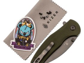 Складной нож Kizer Mini Grouper, сталь D2, рукоять G10, зеленый