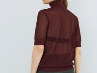 Полупрозрачный джемпер с коротким рукавом, Фиолетовый