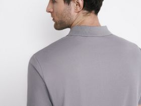 Поло из технологичной ткани с молнией, Серый