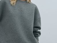 Объёмный свитшот с принтом и стопперами, Серый