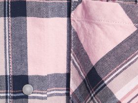 Рубашка в клетку на кнопках, Розовый