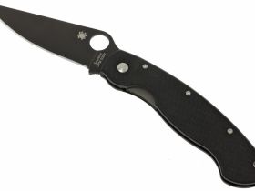 Нож складной Military™ Model - Spyderco C36GPBK, сталь Crucible CPM® S30V™ Black DLC coated Plain, рукоять стеклотекстолит G10, чёрный